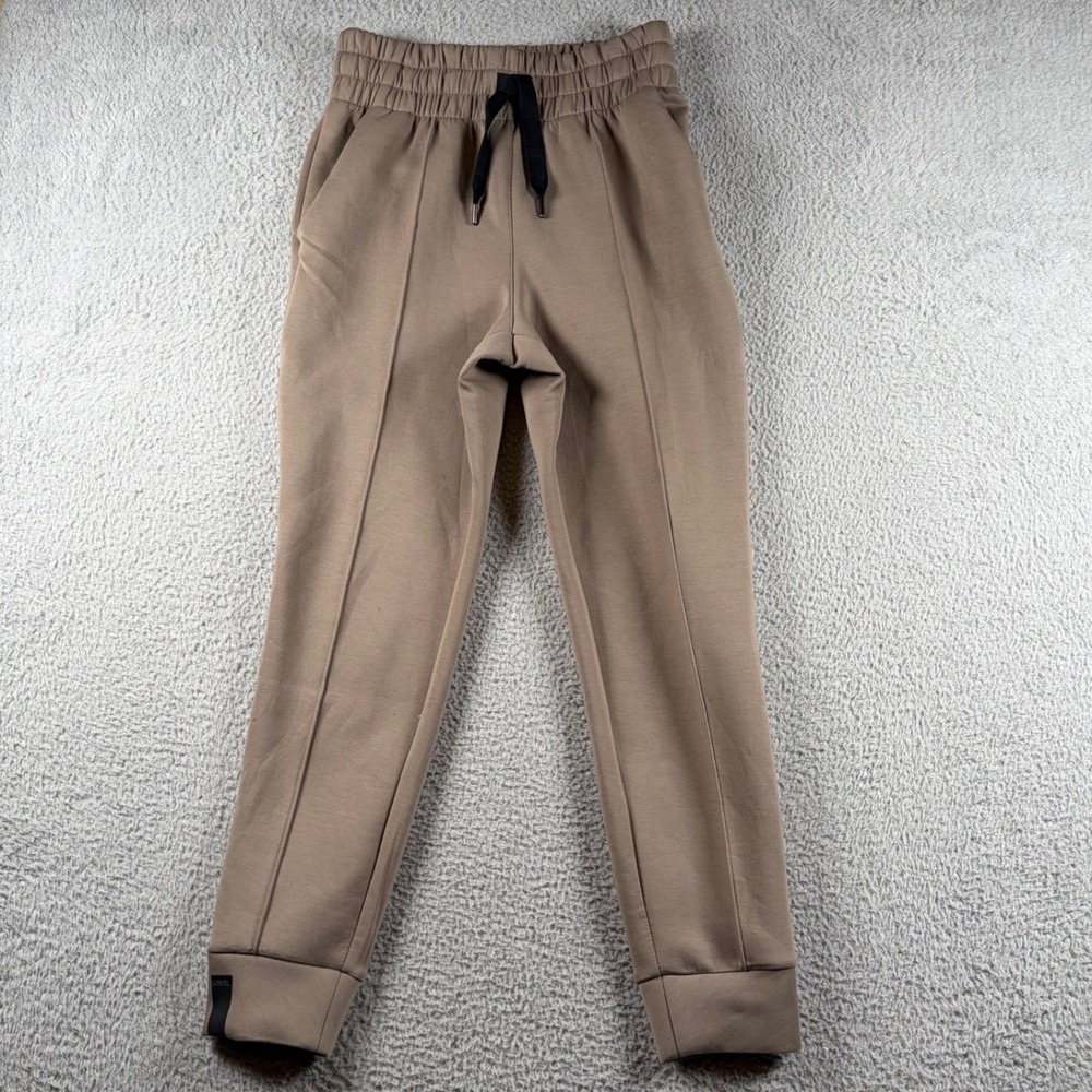 UNRL LuxBreak Joggers Womens S Mocha Beige Pintuck Tech Fleece Sweatpants Pants